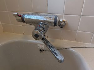 倉敷市/浴室サーモスタット水栓の内部部品（開閉弁ユニット）交換